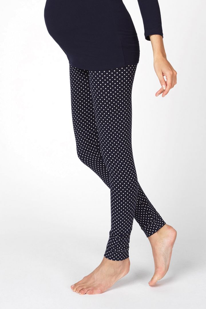 Umstandsleggings aus Bio-Baumwolle mit Punkte Print