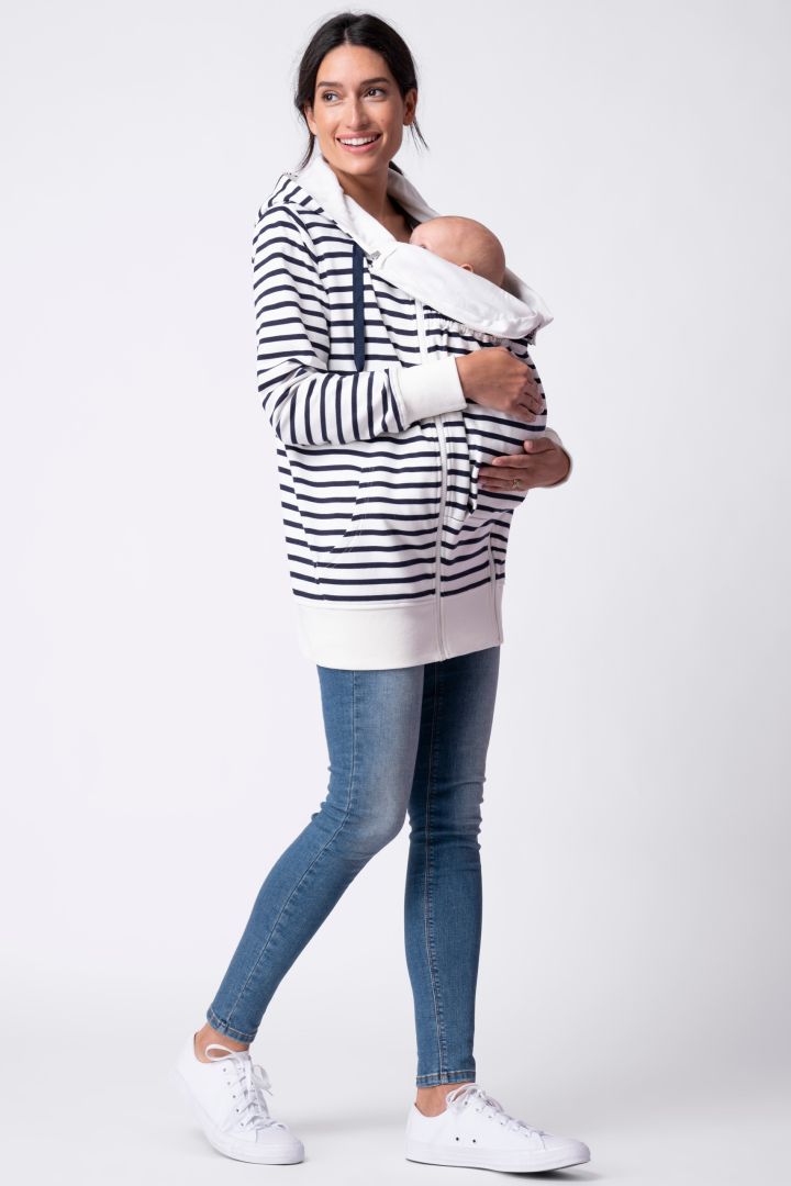 Streifen Umstands-Hoodie und Tragejacke