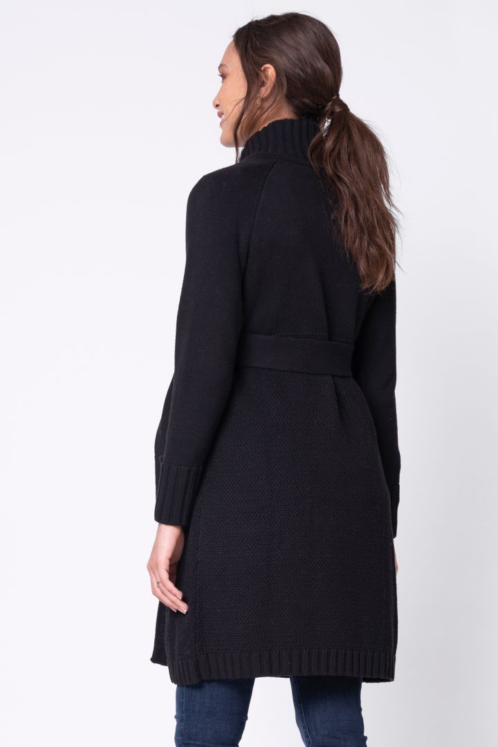 Umstands-Strickmantel mit Gürtel