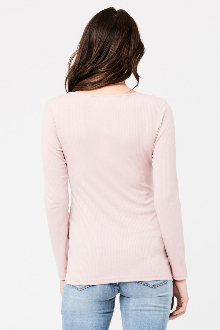 Maternity and nursing shirt with ribbed structure