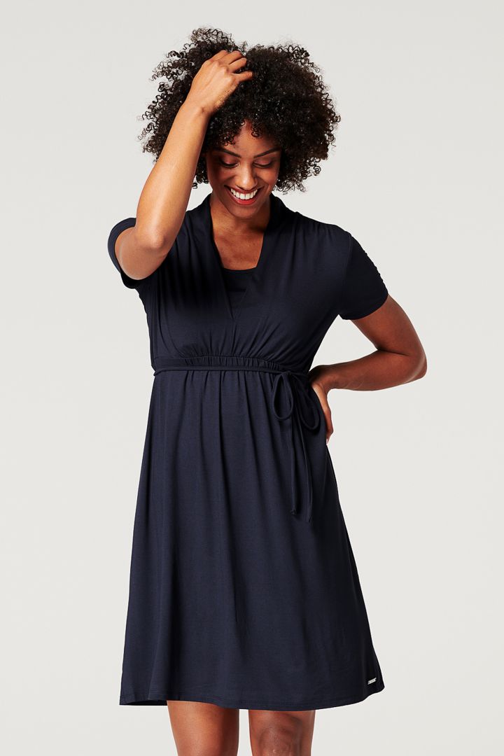 Umstands- und Stillkleid mit Bindegürtel