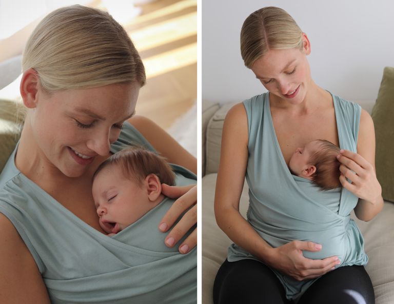 Eco Viscose Skin to Skin Baby Bonding Top sage