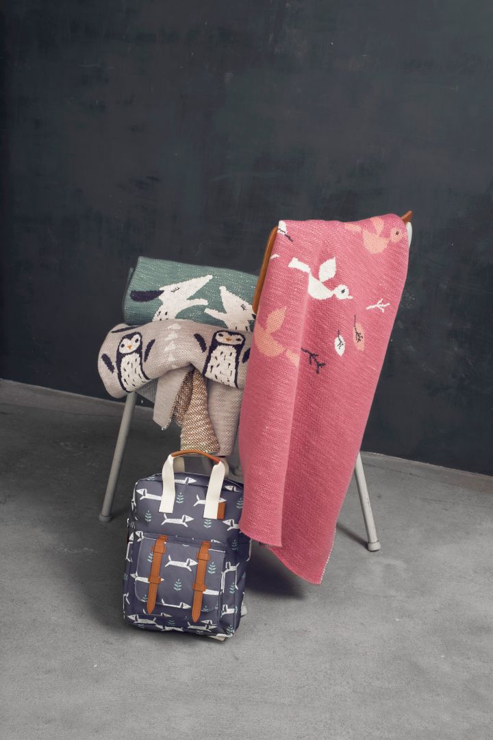 Organic Knitted Baby Blanket Birds