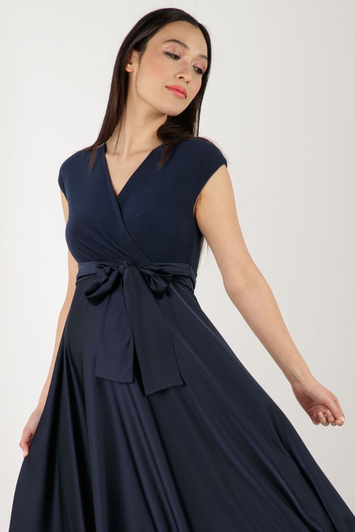 Maxi Maternity and Nursing Dress blue