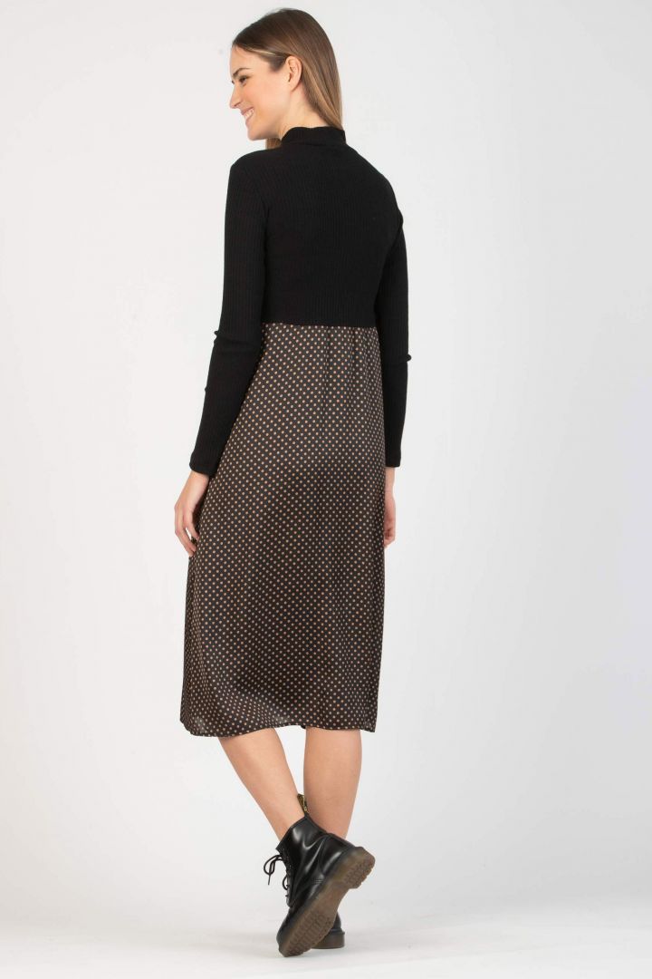 Maternity Dress with Polka Dots Skirt