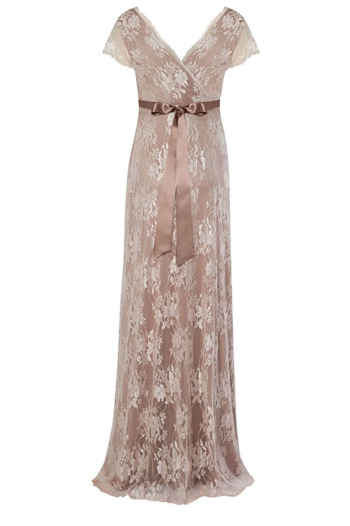 Umstandsbrautkleid lang rose