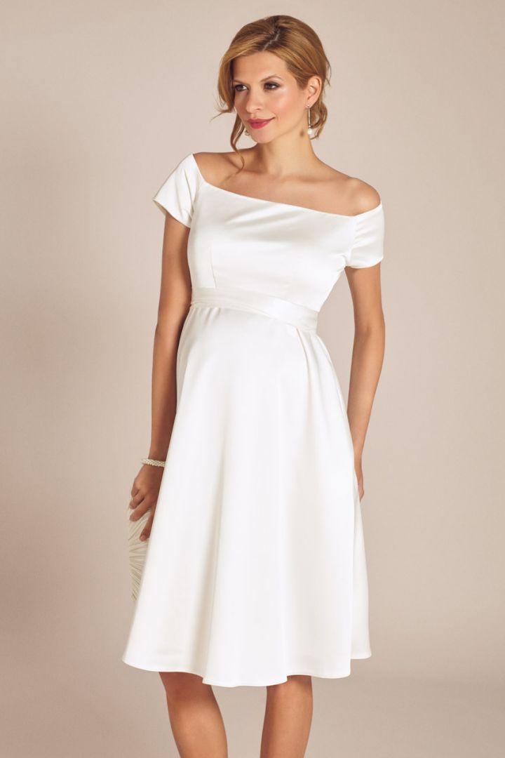 Maternity Bridal Dress with Submarine Neckline