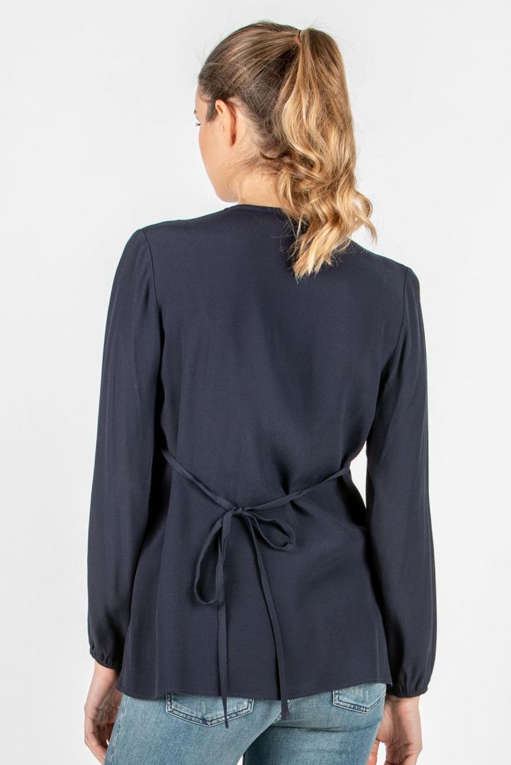 Cross-Over Maternity Blouse navy