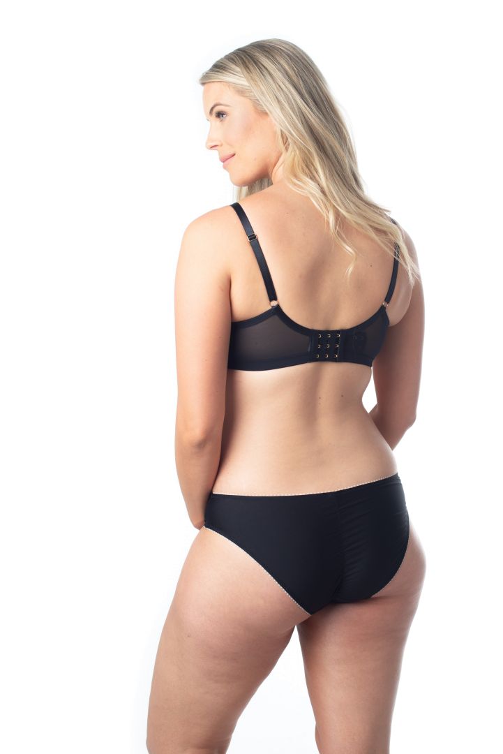 Umstandsslip mit Mesh Einsätzen schwarz