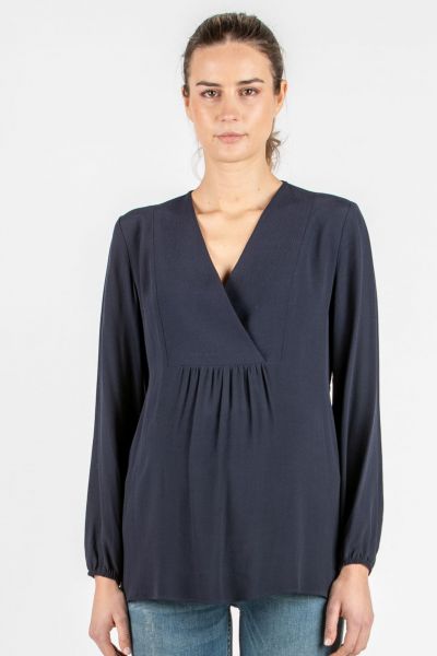Cross-Over Maternity Blouse navy