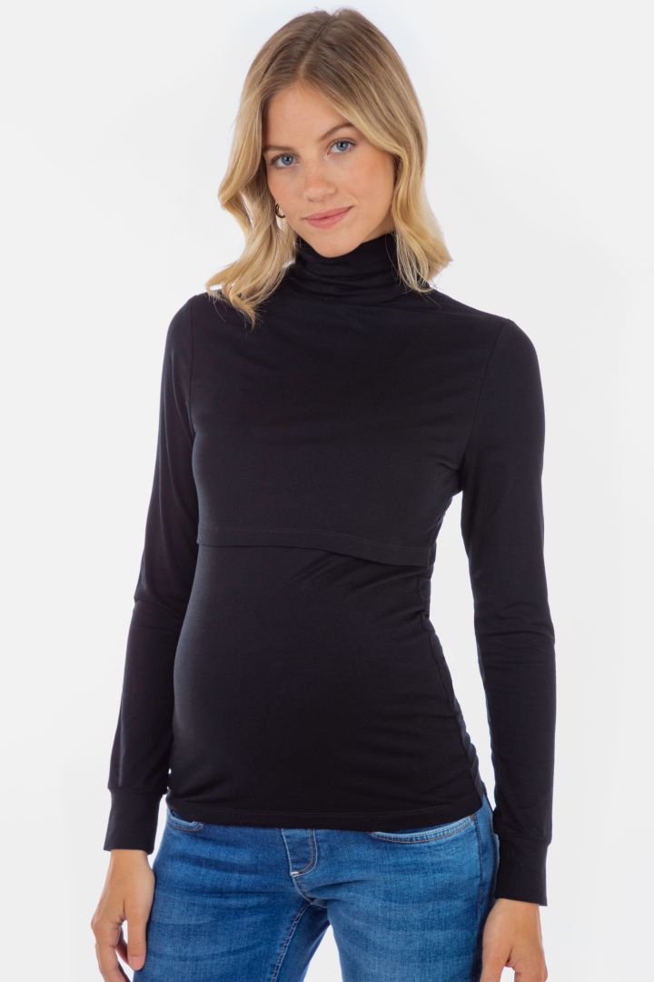 Ecovero Umstands- und Stillshirt mit Rollkragen