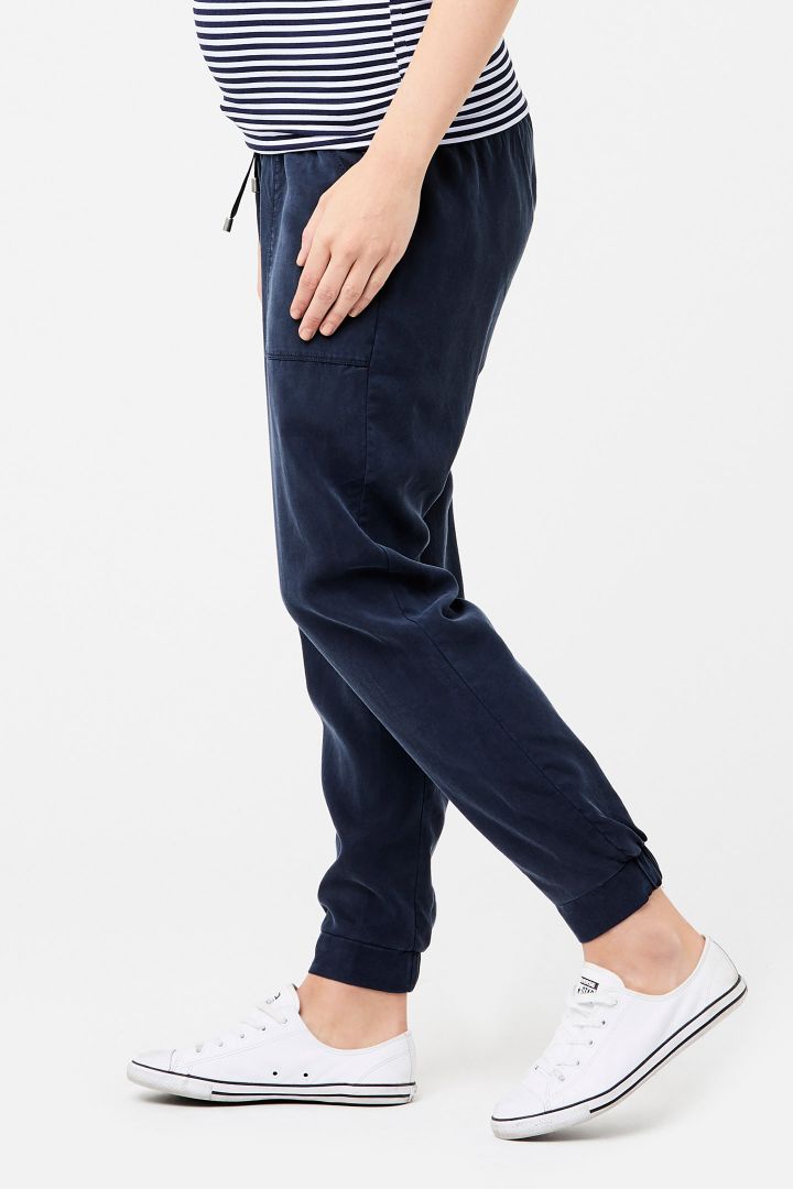 Tencel Maternity Trousers with Smoked Waistband