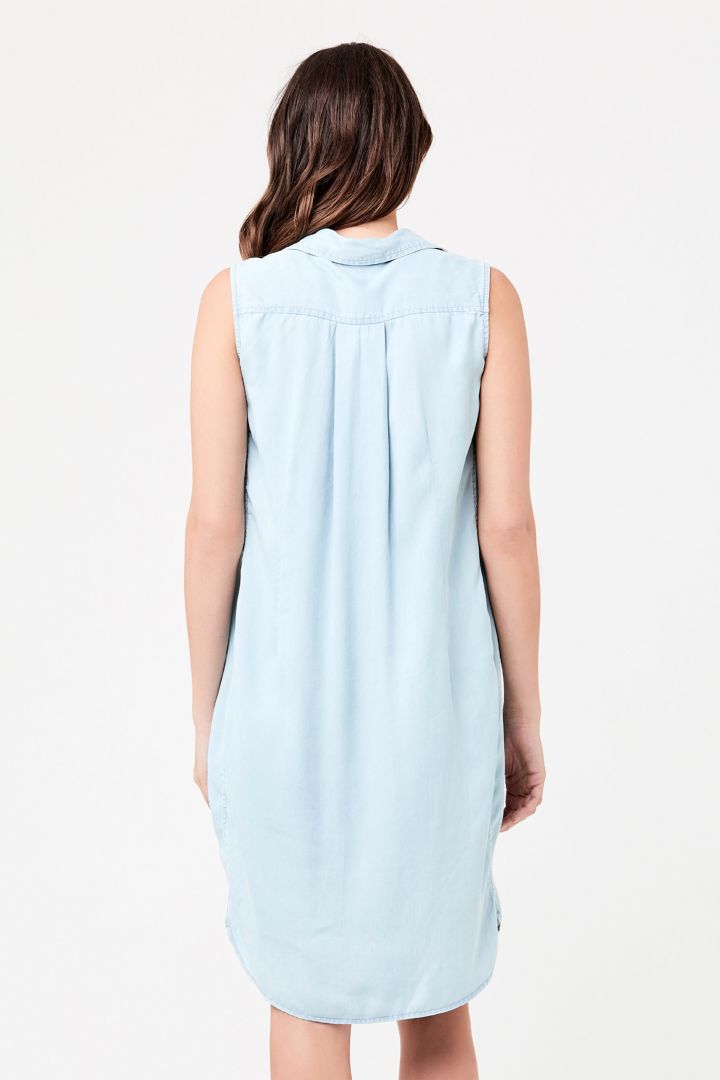 Denim Maternity and Nursing Shirt Dress