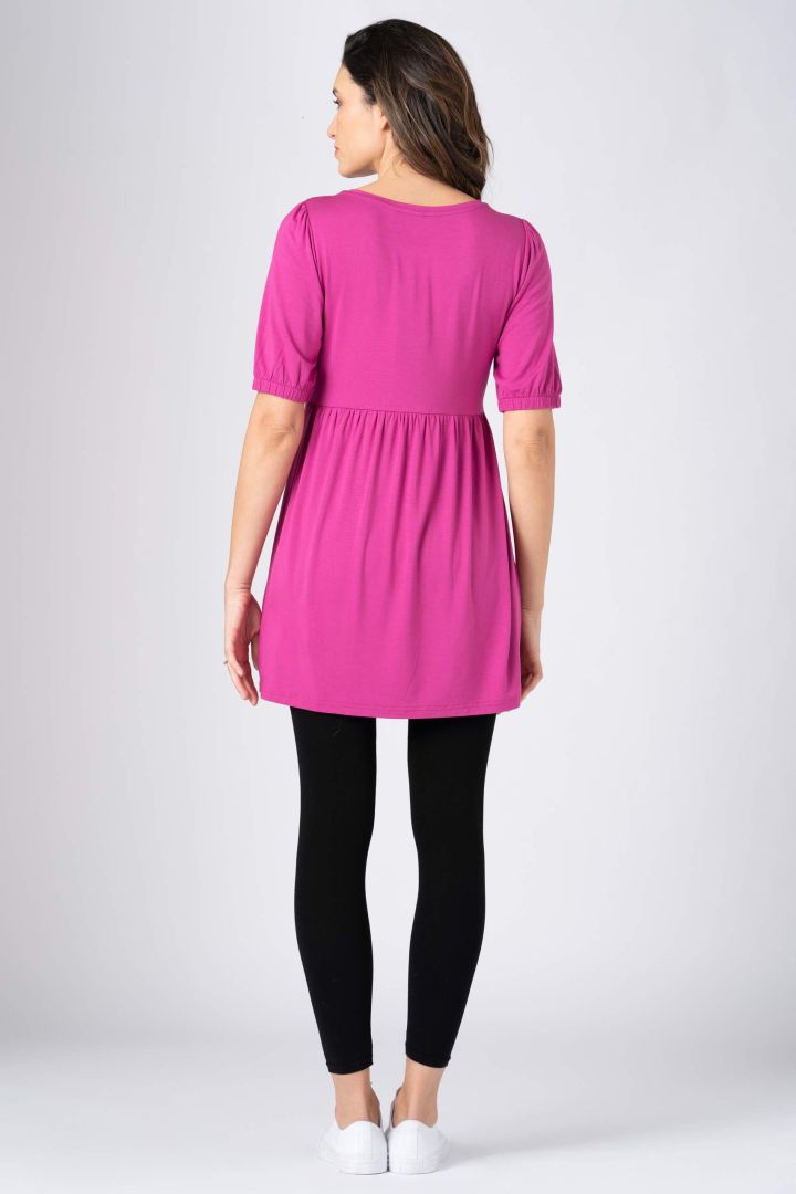 Umstands- und Stilltunika mit V-Neck berry