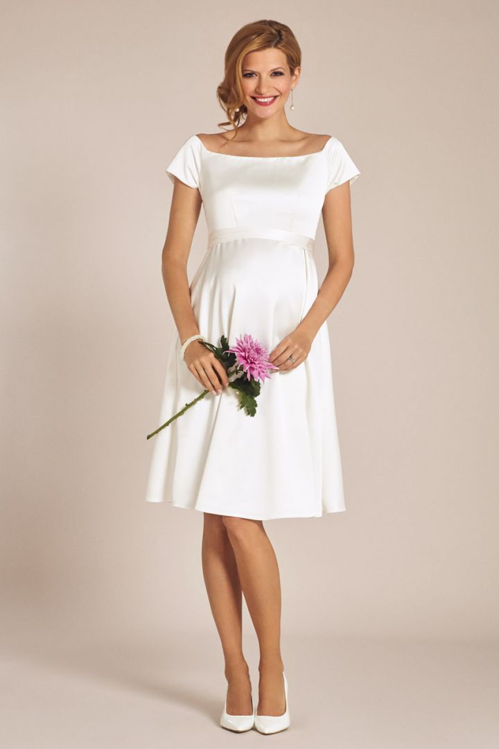 Maternity Bridal Dress with Submarine Neckline