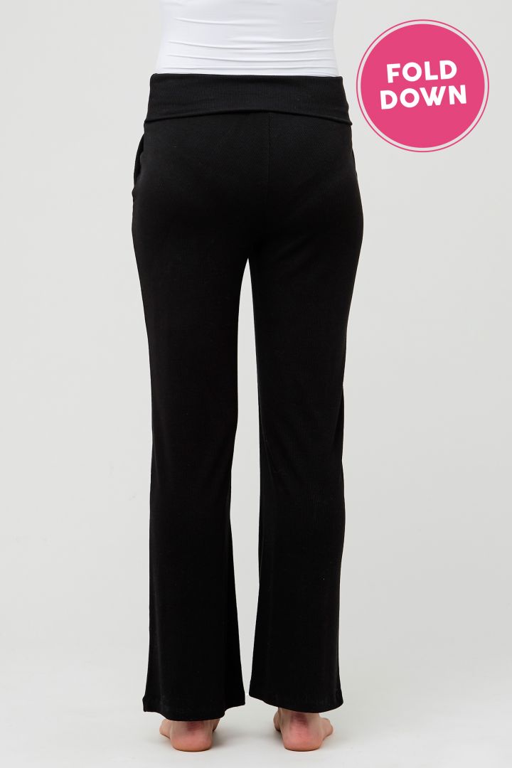 Ripp Lounge und Pyjama Umstandshose schwarz