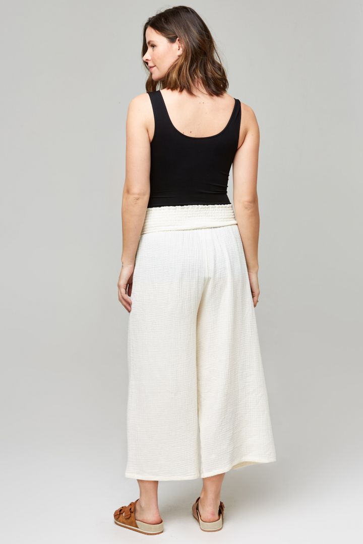 Organic muslin Maternity Culotte off-white