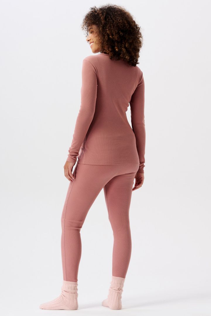 Organic Ripp Umstands- und Stillshirt langarm light terracotta