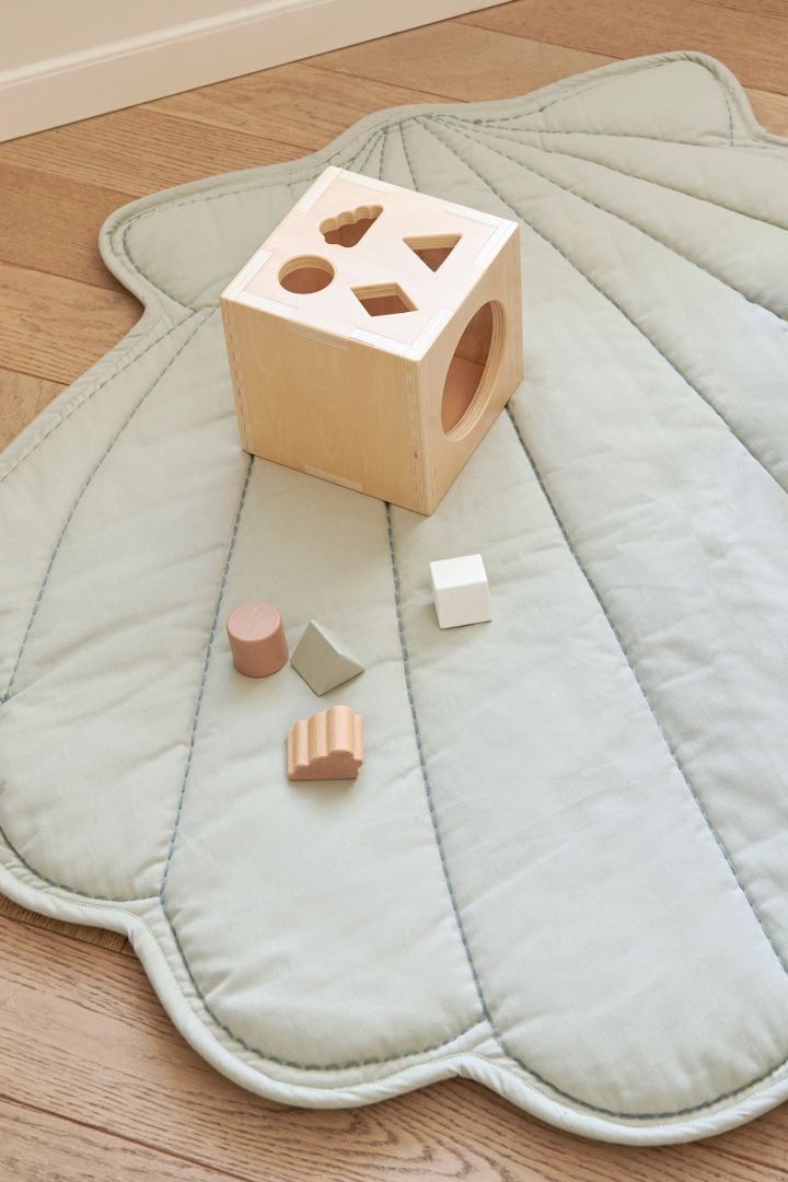 Organic Spielmatte und Krabbeldecke Muschel mint