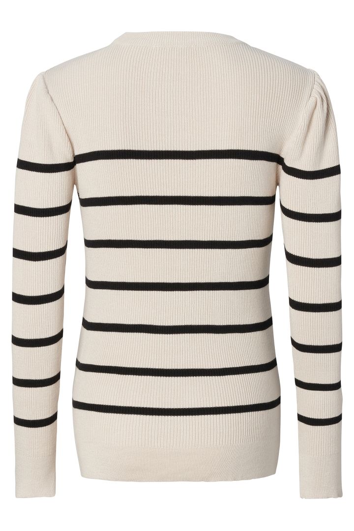 Umstandspullover mit Streifen creme