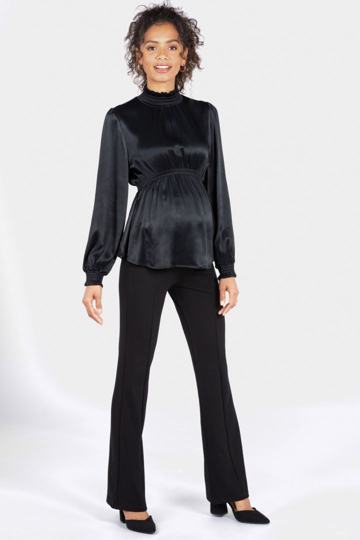 Umstands-Abendbluse mit Stehkragen