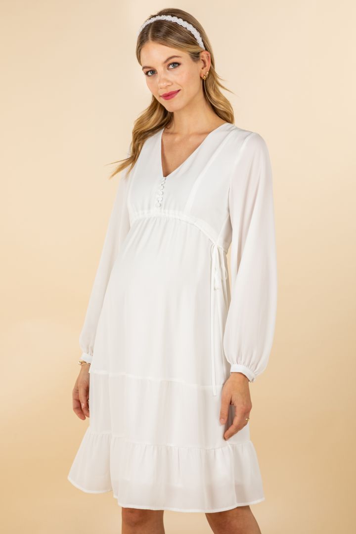 Boho Umstandsbrautkleid mit Volants