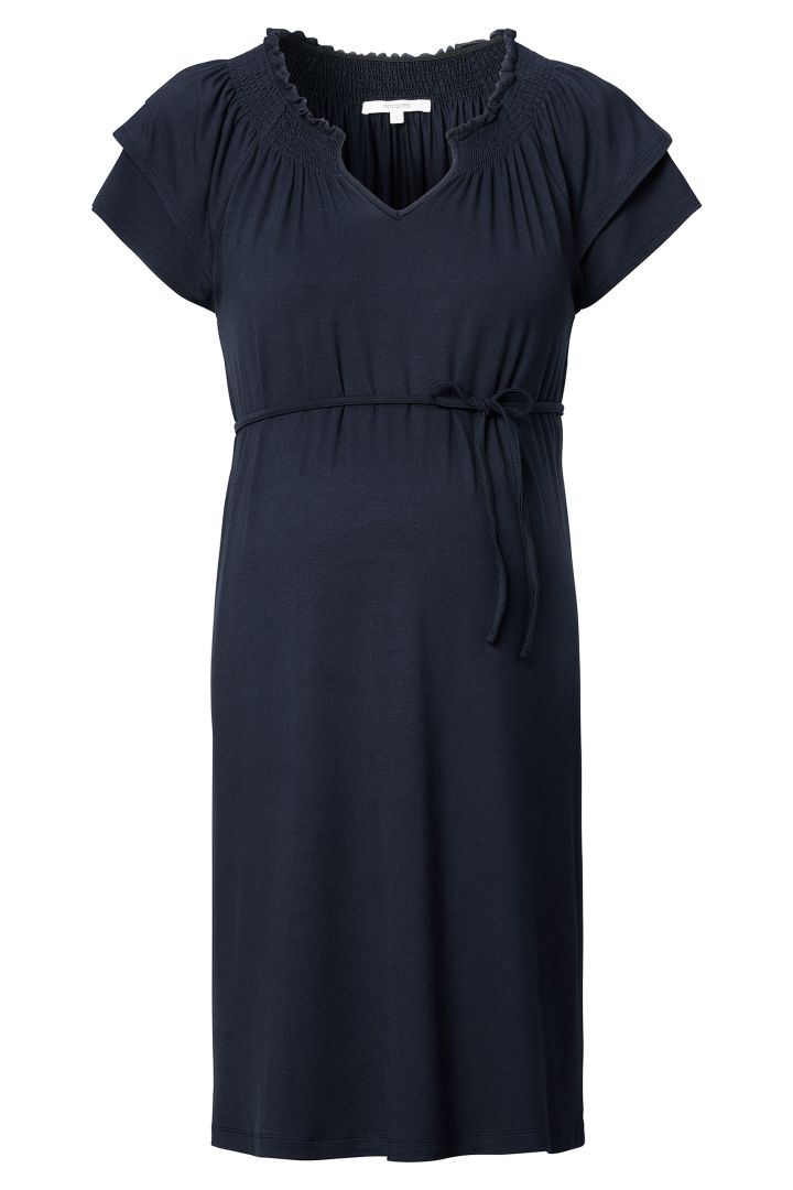 Ecovero Umstandskleid mit Kräuselkragen