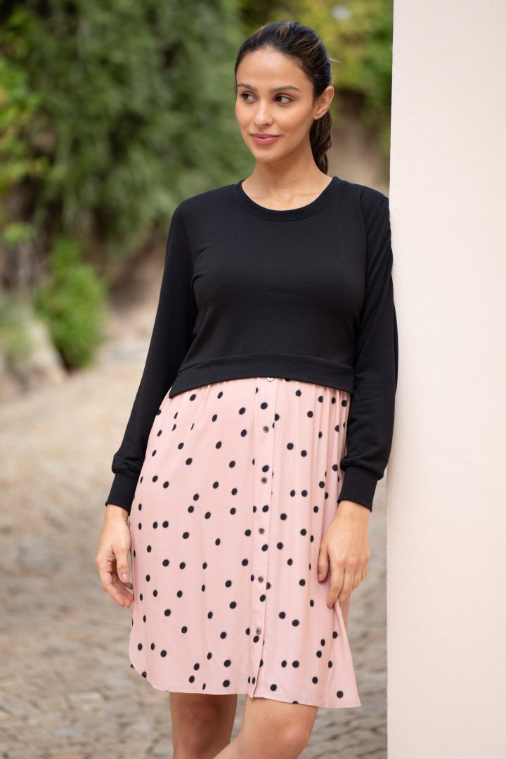 2 in 1 Umstands - und Stillkleid mit Sweater