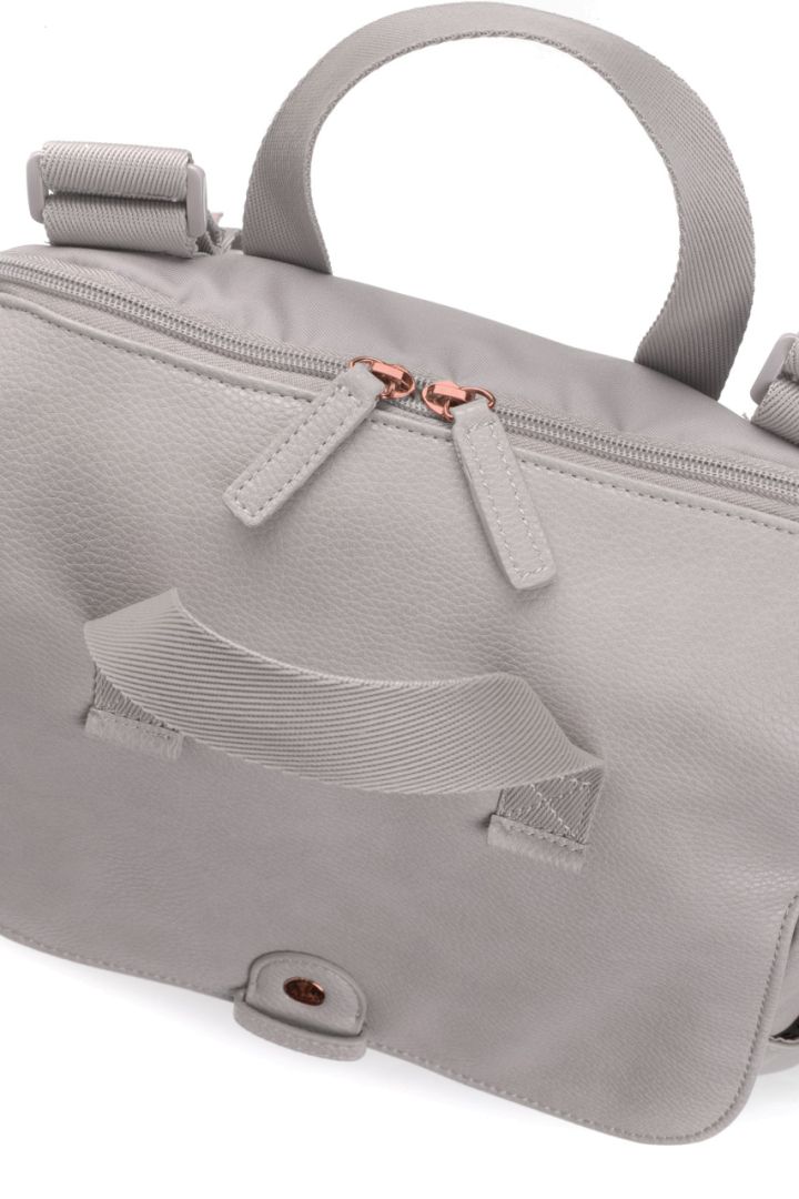 Wickelrucksack aus veganem Kunstleder grau