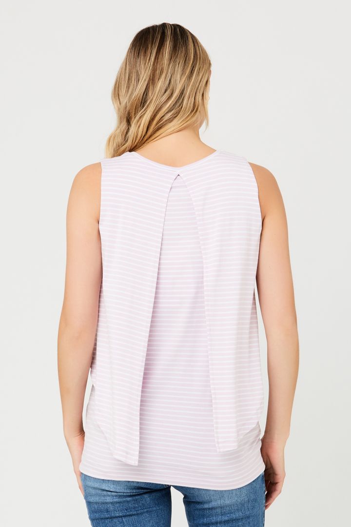 Zweilagiges Umstands- und Stilltop weiß/flieder