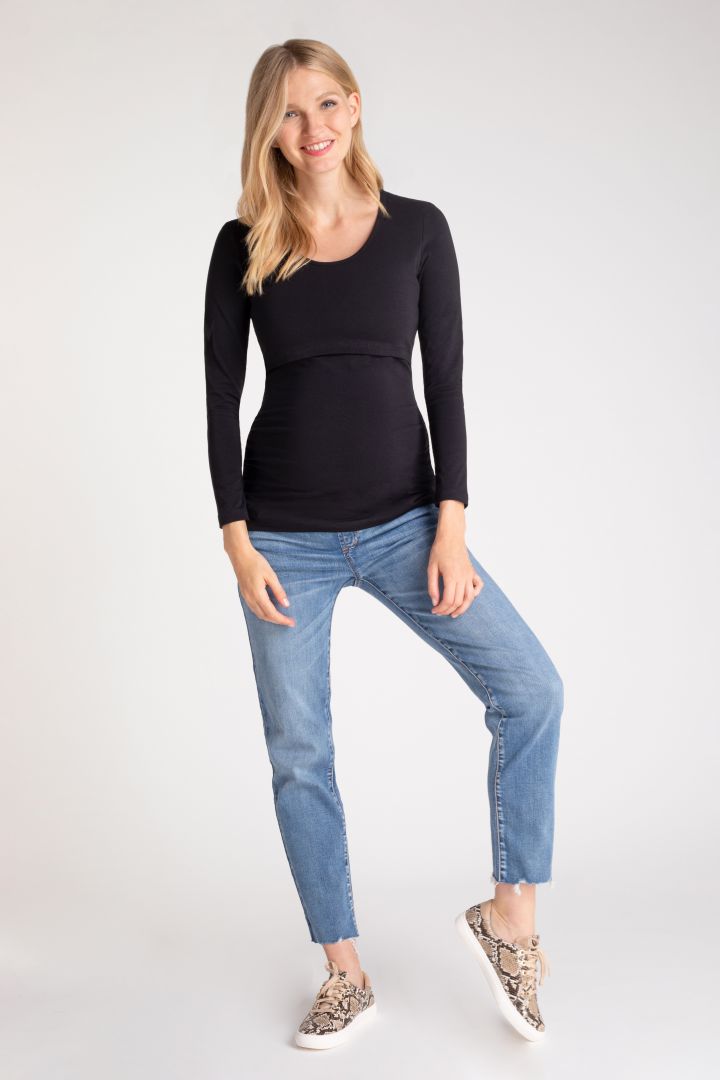 Umstands- und Stillshirt aus Bio-Baumwolle schwarz