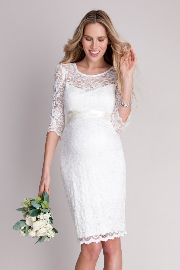 Umstandsbrautkleid aus Spitze