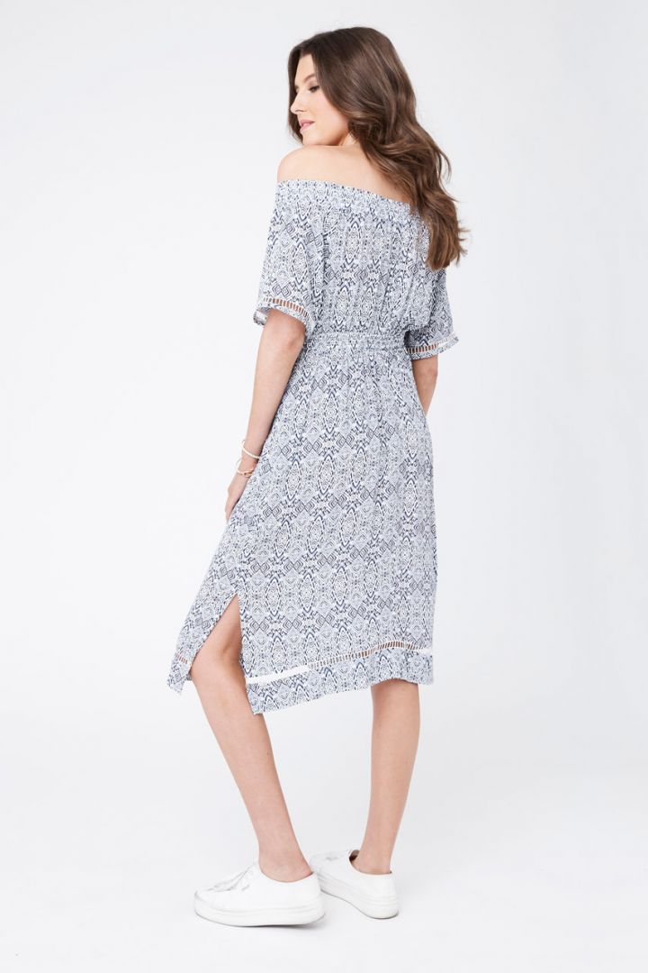 Cold Shoulder Umstandskleid mit Print