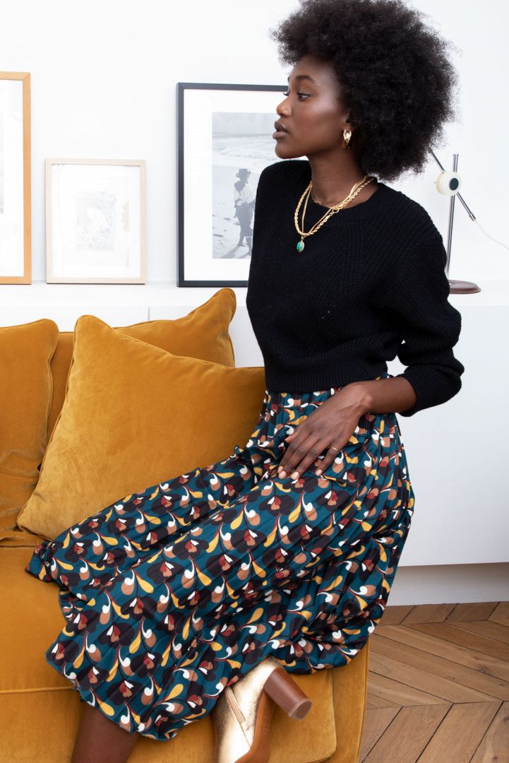 Umstands-Faltenrock mit elastischer Taille