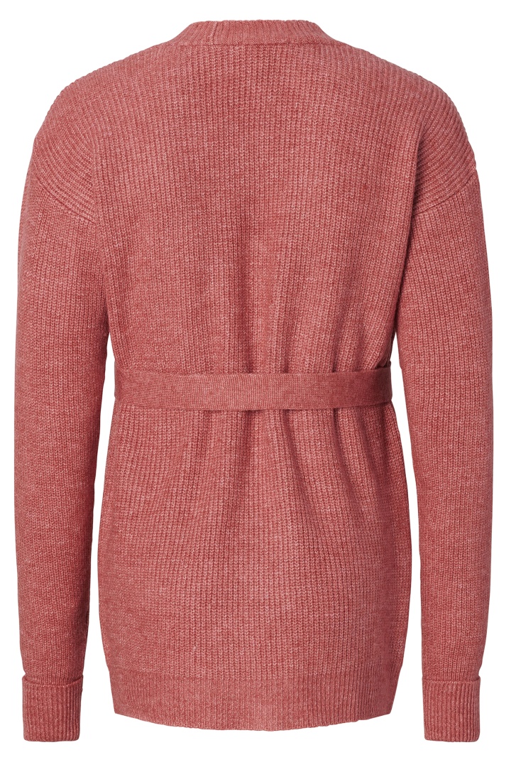 Eco Umstands Cardigan mit Bindegürtel terracotta