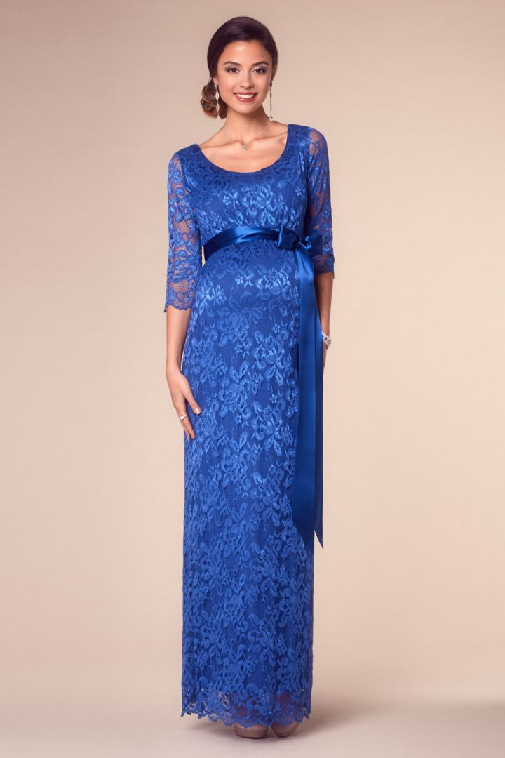 Umstandsspitzenkleid royal blau lang