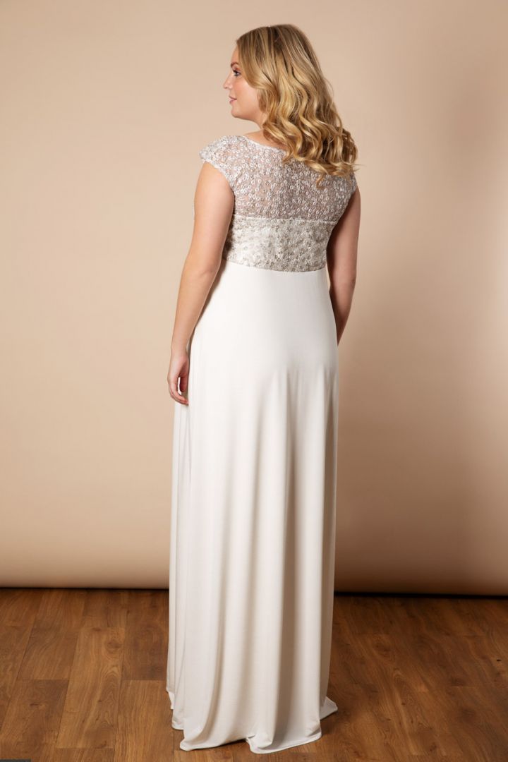 Plus Size Umstandskleid mit Paillettenoberteil lang