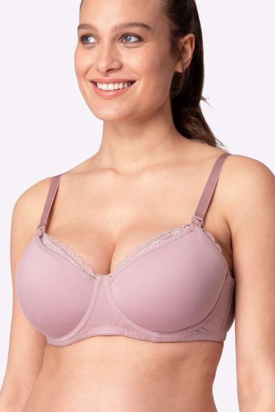 Baumwoll Still BH mit Form Cups mauve