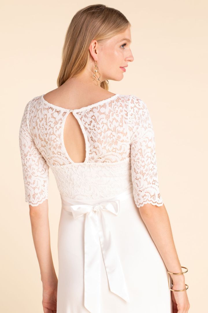 Umstandsbrautkleid mit Rückenausschnitt lang