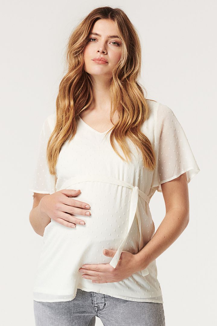 Maternity Blouse with Cap Sleeves