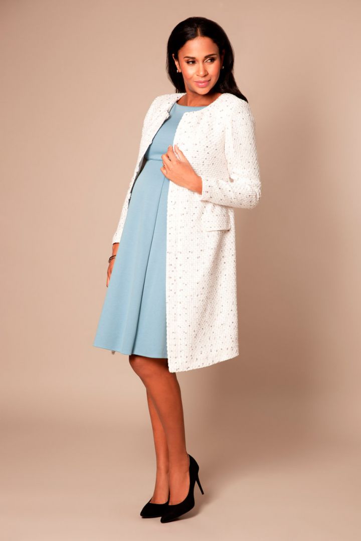 Umstandskleid mit U-Boot Ausschnitt hellblau