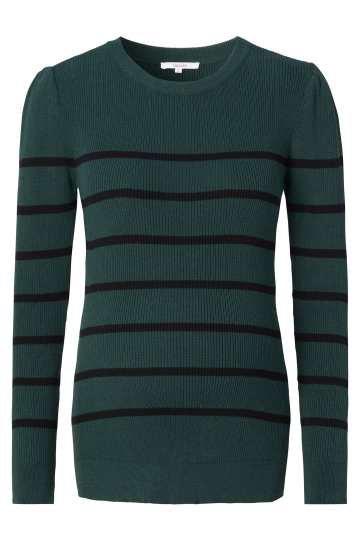 Umstandspullover mit Streifen grün