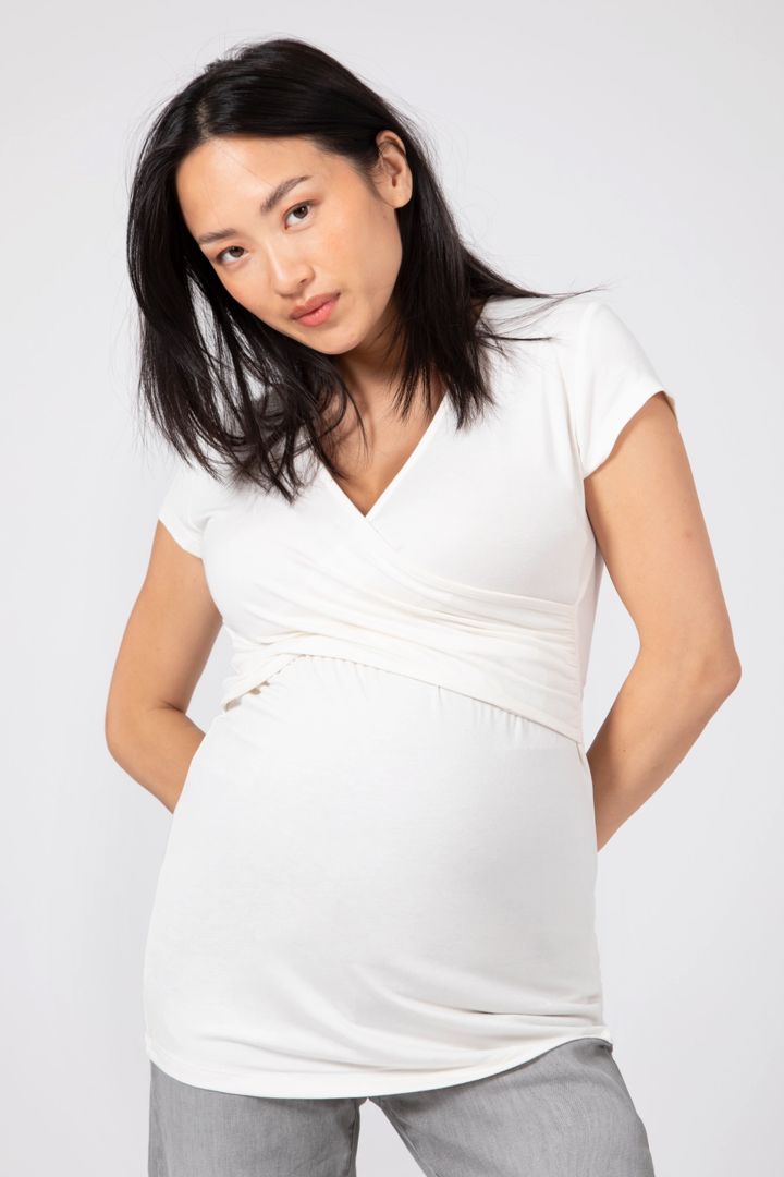 Doppelpack Ecovero Umstands- und Stillshirt weiß/schwarz