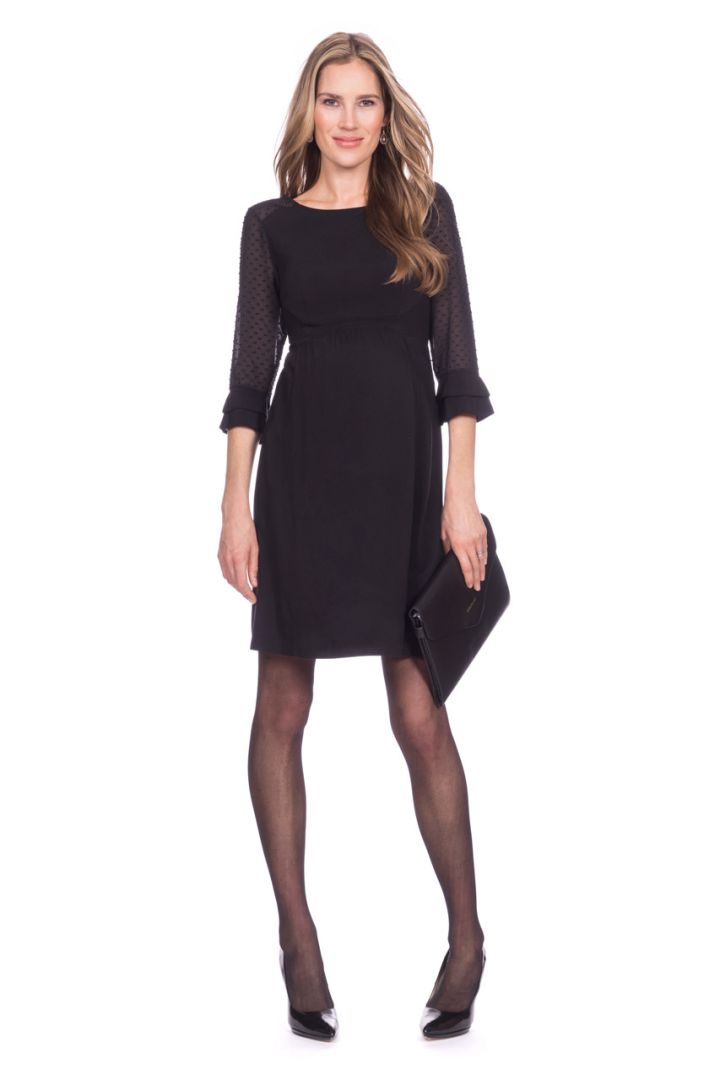 Sheer Dot Maternity Dress