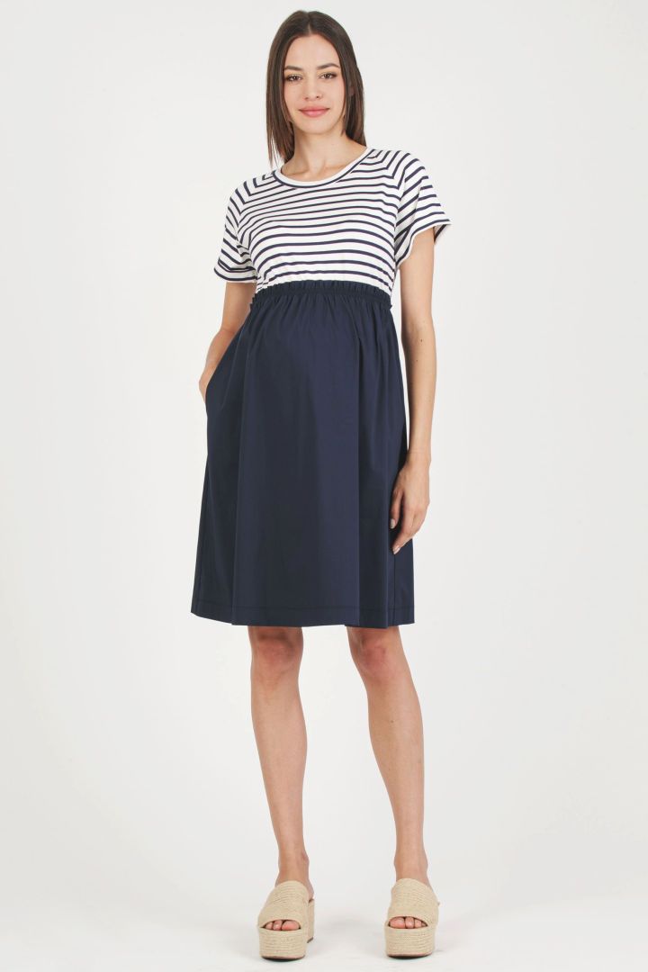 Umstandskleid mit Streifentop