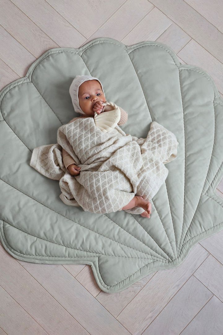 Organic Spielmatte und Krabbeldecke Muschel mint
