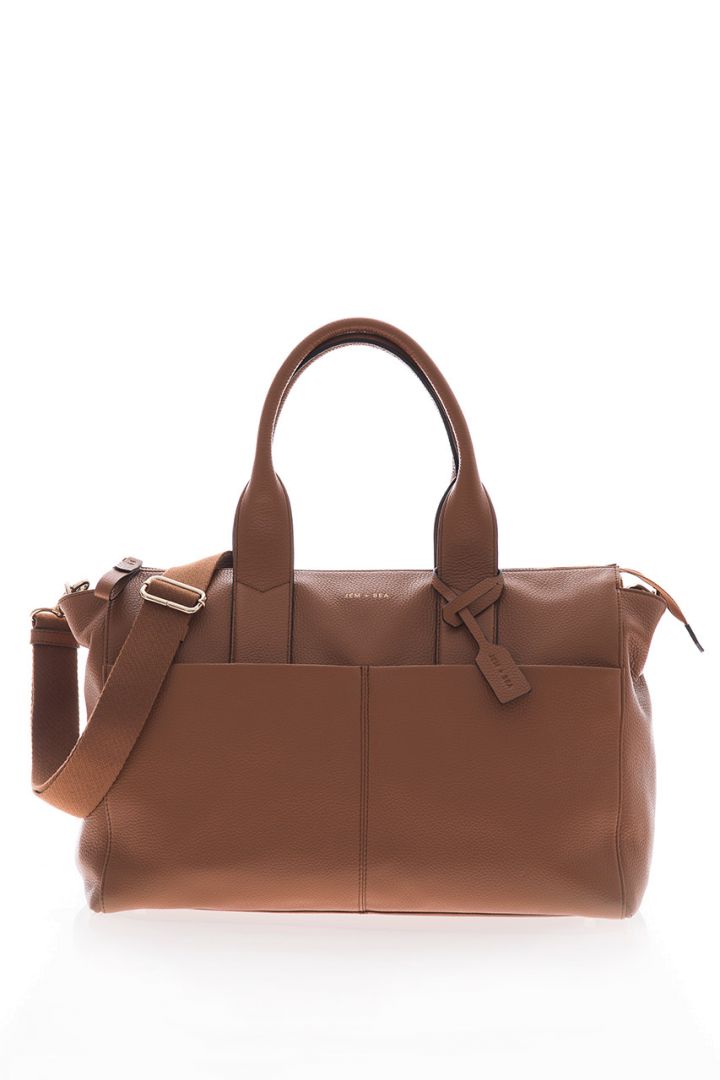Luxe Wickeltasche aus Kalbsleder camel