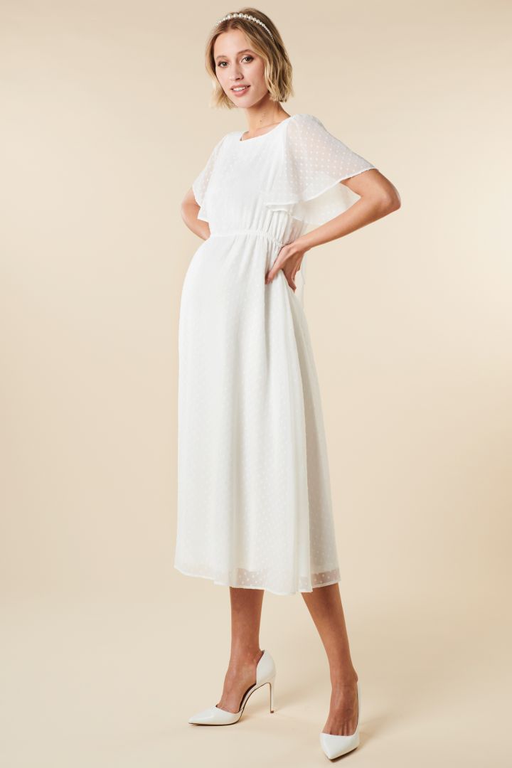 Umstandsbrautkleid mit Schleifendetail am Rücken