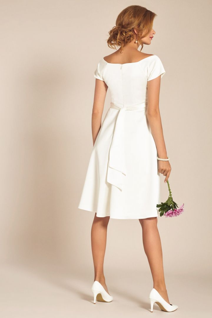Maternity Bridal Dress with Submarine Neckline