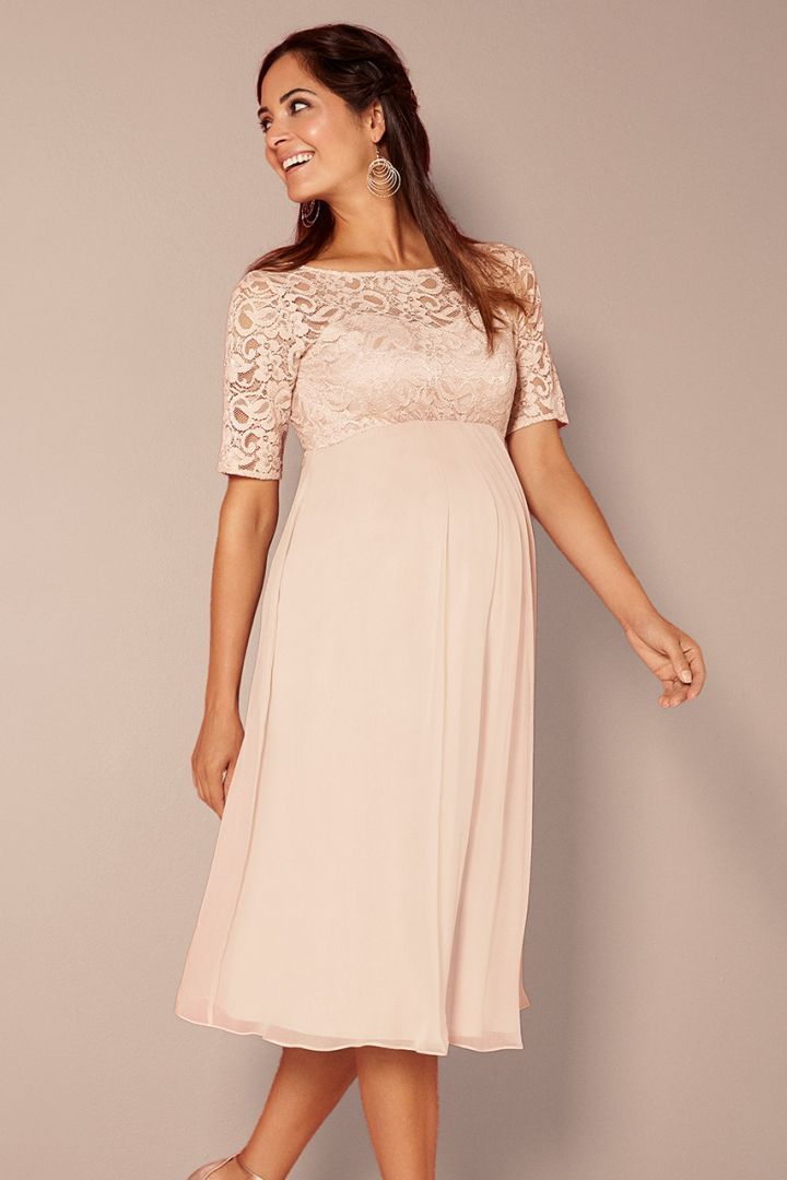 Festliches Umstandskleid mit Seidenrock hellrosa